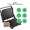 3-in-1 Electric Panini Press & Grill, 4-Slice Non-Stick Press, Opens Flat for Grill - Stainless Steel