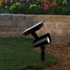 Gardens Taylor Solar Powered Black Cast Metal Color Lock LED Landscape Spotlight, 150 Lumens