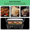 3-in-1 Electric Panini Press & Grill, 4-Slice Non-Stick Press, Opens Flat for Grill - Stainless Steel