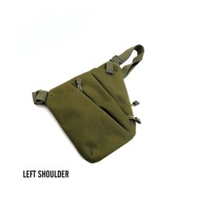 Men's Nylon Shoulder Bag; Multifunctional Concealed Tactical Storage Bag; Holster (Color: Green Left)